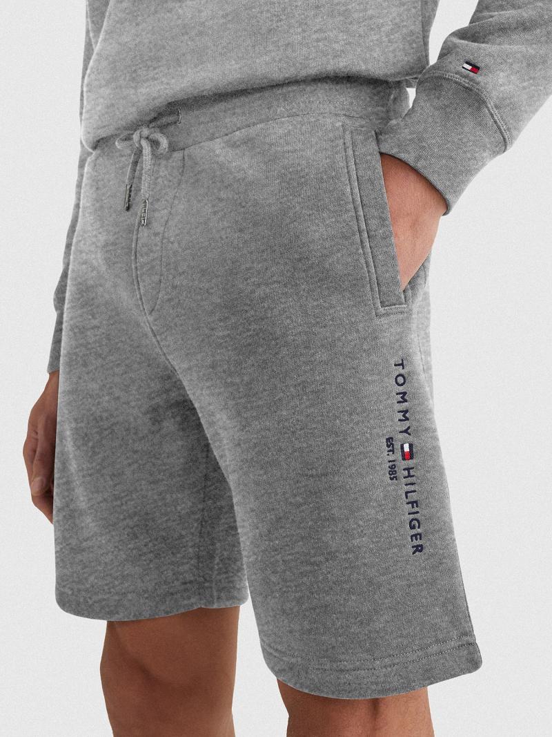 Férfi Tommy Hilfiger Logo sweatshorts Rövidnadrág Szürke | HU 996TCE